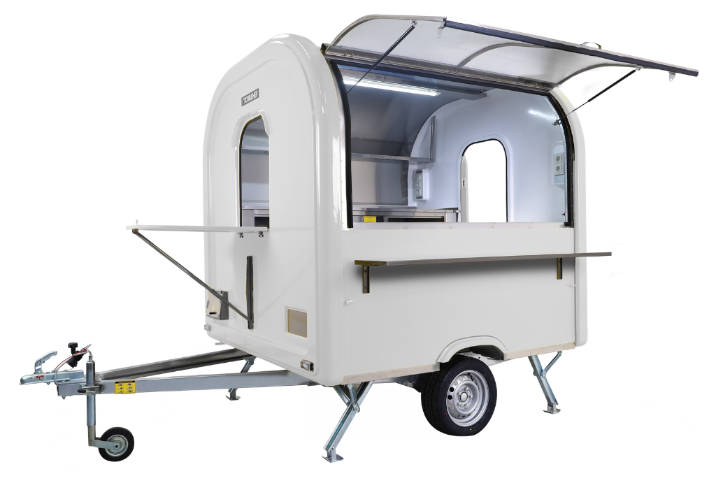 Witte foodtrailer